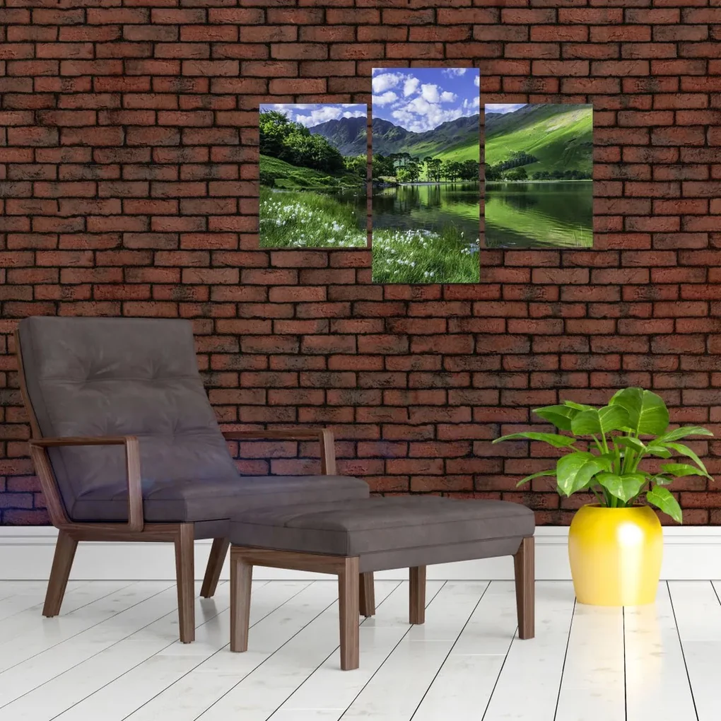 Obraz - Krajina s jazerom (90x60 cm)