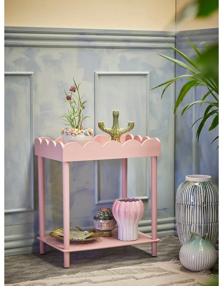 Ružový konzolový stolík z borovicového dreva 40x60 cm Isola – Bloomingville