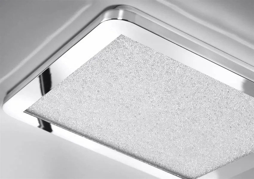 Minimalistické stropné svietidlo do kúpeľne NEXIT – strieborný chróm 40 cm – LED 3000K 24W IP44 stmievateľné stropné svietidlo