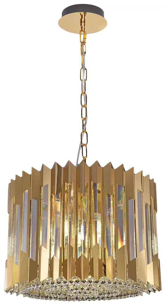 EUlight Luster Ritz, 1x krištáľové/zlaté kovové tienidlo, (fi 42cm), g