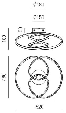 Gea Luce DIVA P P BIANCO- LED Stmievateľný prisadený luster DIVA LED/42W/230V biela