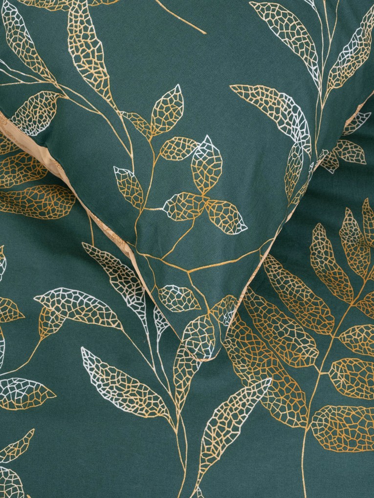 Francúzske bavlnené obliečky Renforcé - Gabriela tmavo zelená