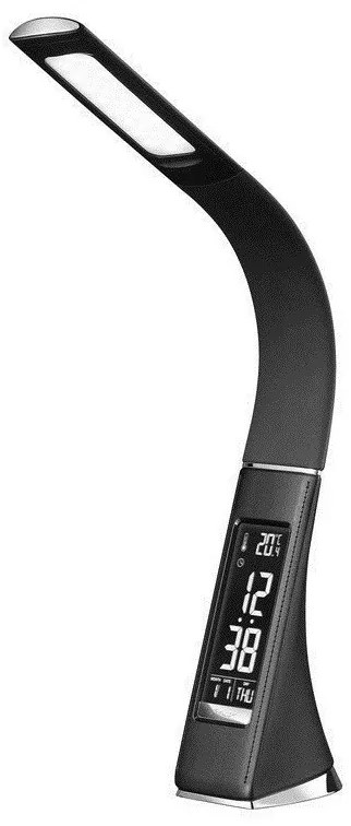 Immax 08947L -LED Stmievateľná stolná lampa s displejom LEATHER LED/7W/230V čierna
