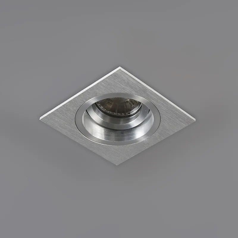 Sada 6 zapustených bodových svetiel štvorcových hliníkových nastaviteľných - Chuck