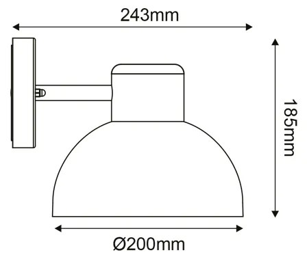 ACA Lighting Vonkajšie nástenné svietidlo BERO max. 10W/E27/230V/IP44/čierne/20 cm