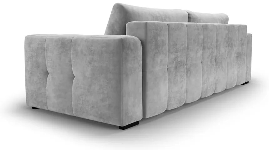 Svetlosivá zamatová rozkladacia pohovka Milo Casa Luca