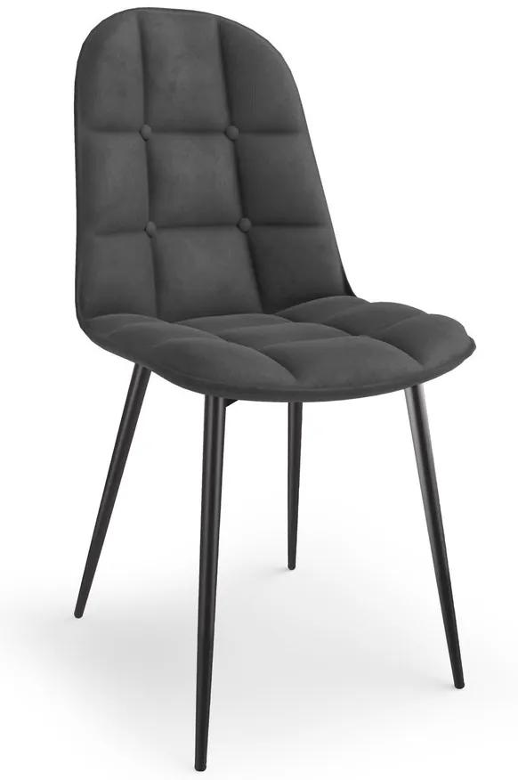 Jedálenská stolička RONO – čalúnená, zamatový poťah, viac farieb Sivá