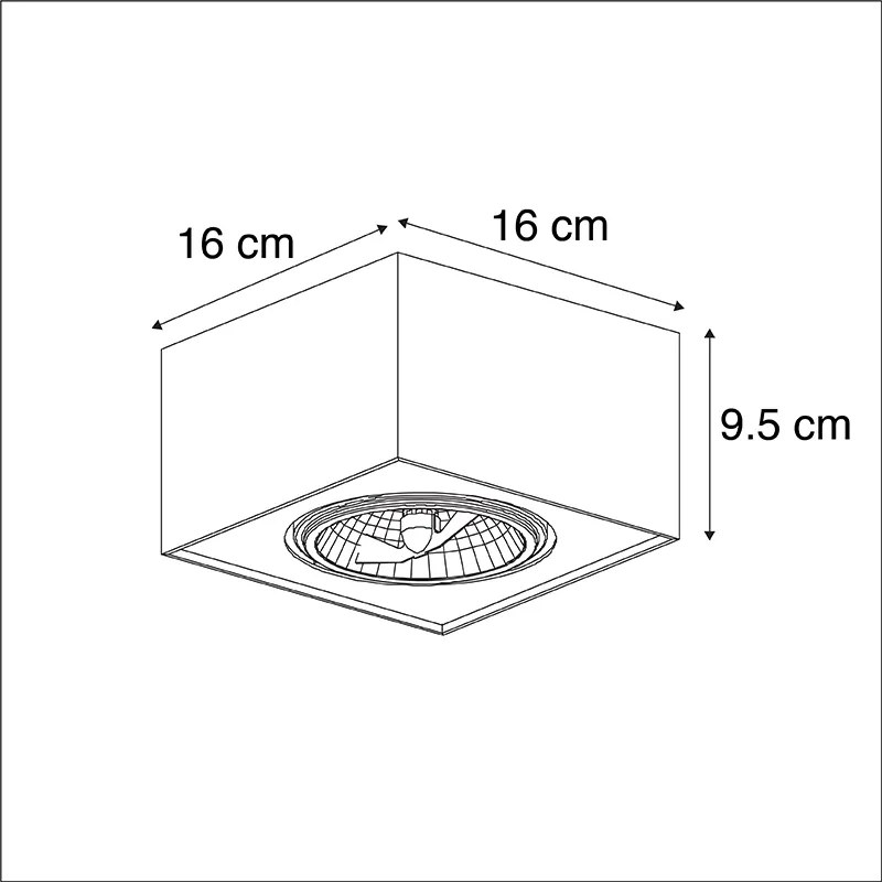 Dizajnové bodové svetlo čierne štvorcové - Kaya