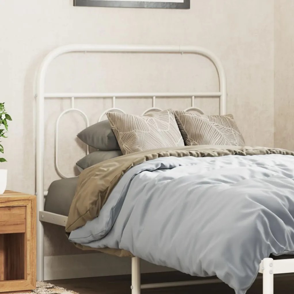 Kovové čelo postele biele 90 cm 377194