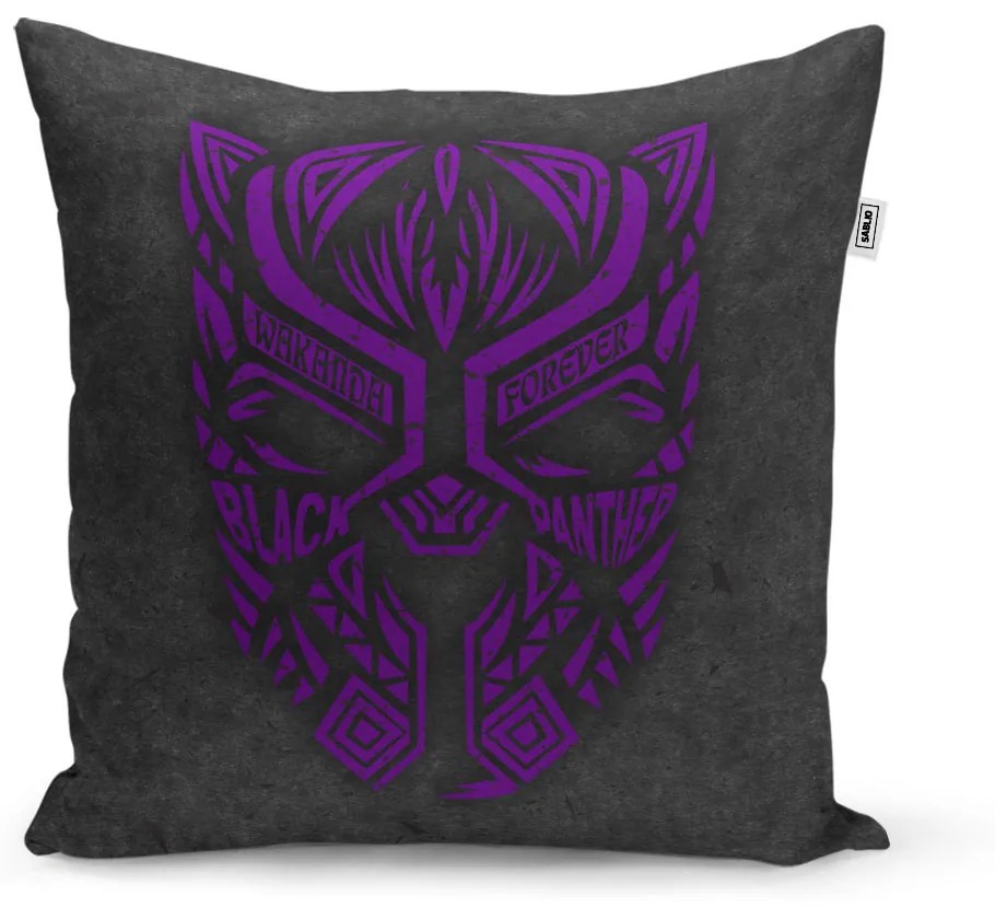 Sablio Vankúš BLACK PANTHER wakanda forever Fialový - 40x40 cm