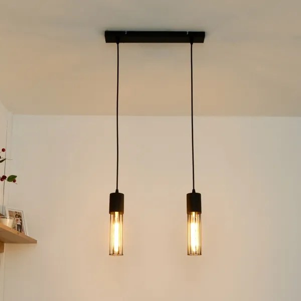 Luster na lanku MELODY 2xE27/15W/230V čierna