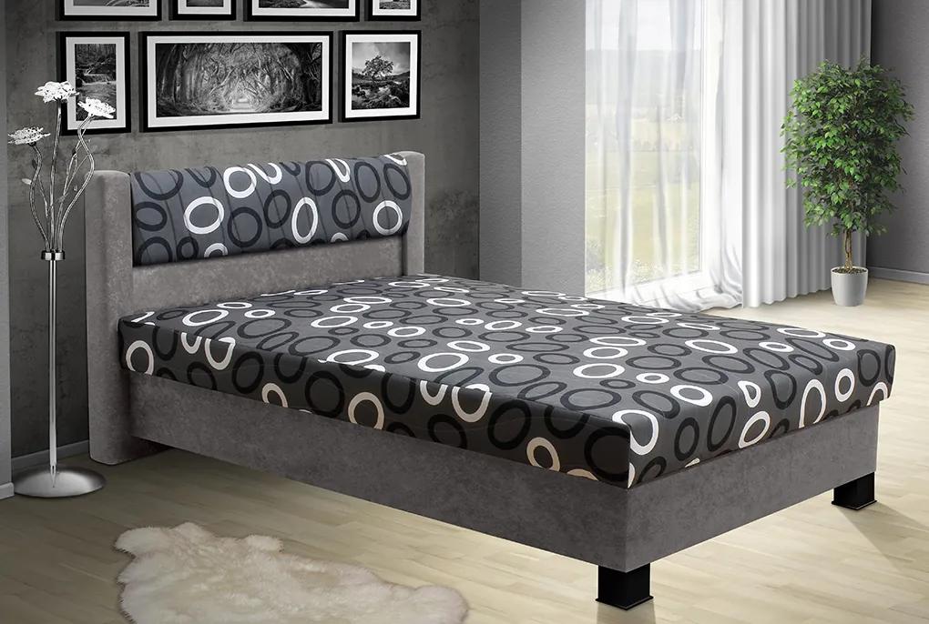 Nabytekmorava Čalúnená posteľ s úložným priestorom Nikol 140 farebné čalúnenie: šedá 36, čalúnenie: Mega 14 bordó