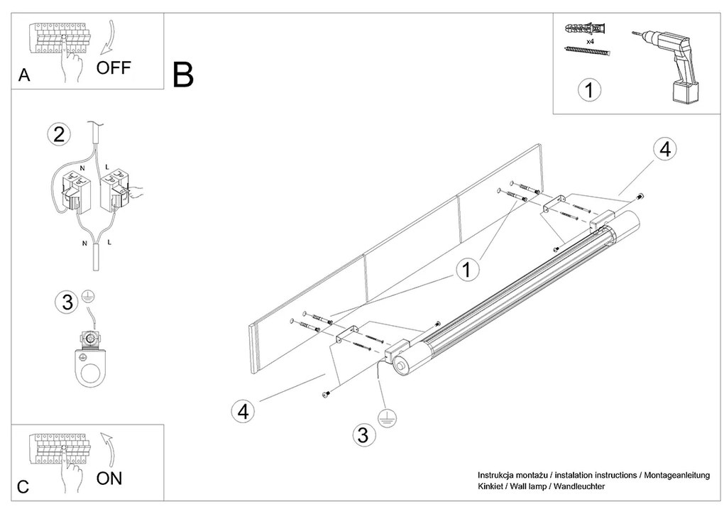 Thoro Lighting Nástenné svietidlo VALO čierne