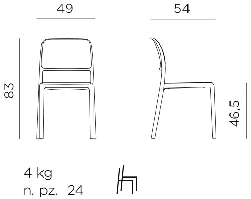 Stima Plastová stolička RIVA Vyberte odtieň ->: Agave - Zelená