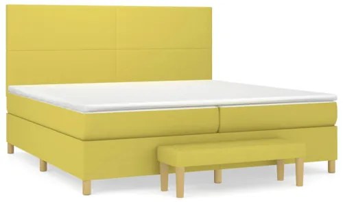 vidaXL Boxspring posteľ s matracom svetlozelená 200x200 cm látka-