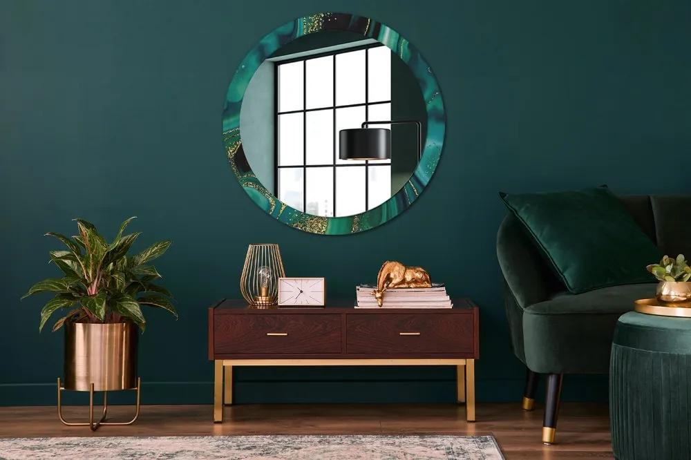 Okrúhle ozdobné zrkadlo Smaragdový mramor fi 90 cm
