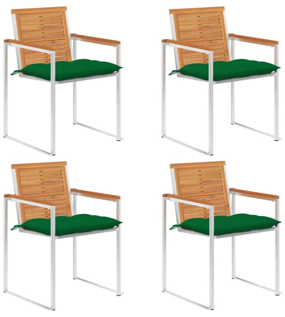 Záhradné stoličky 4 ks s podložkami akáciový masív 3078490