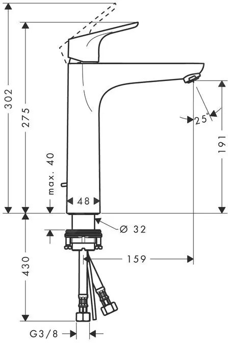 Hansgrohe Focus E2, umývadlová batéria s výpustom, chrómová, HAN-31608000