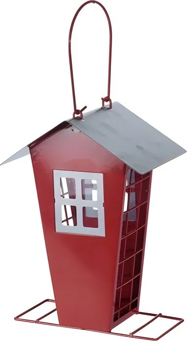 Kovové krmítko pre vtáky – červené 21 cm