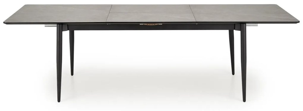 Jídelní rozkládací stůl Charles 180/260 cm šedý mramor/černý