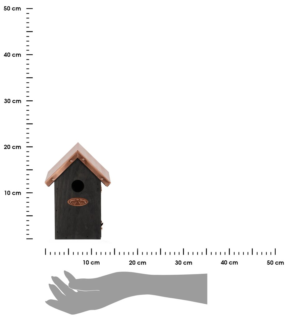 Vtáčia búdka Dark, 20x14x11 cm, drevo, čierna