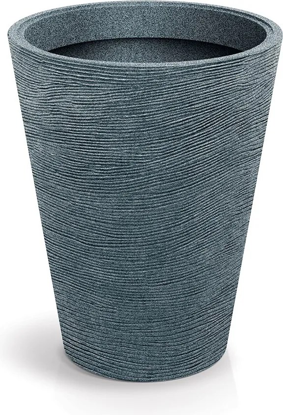 Plastový květináč TUBRAN ROUND MIDL 48 cm granitový