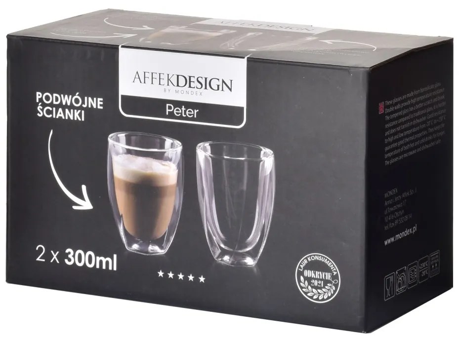 Súprava dvojstenných pohárov PETER II 300 ml