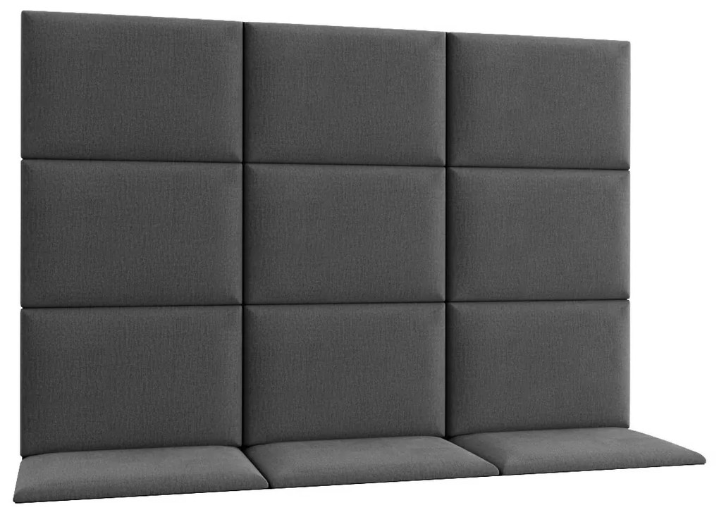 Set 12 čalúnených panelov Quadra 180x120 cm (tmavosivá). Akcia -19%. Vlastná spoľahlivá doprava až k Vám domov. 1051993