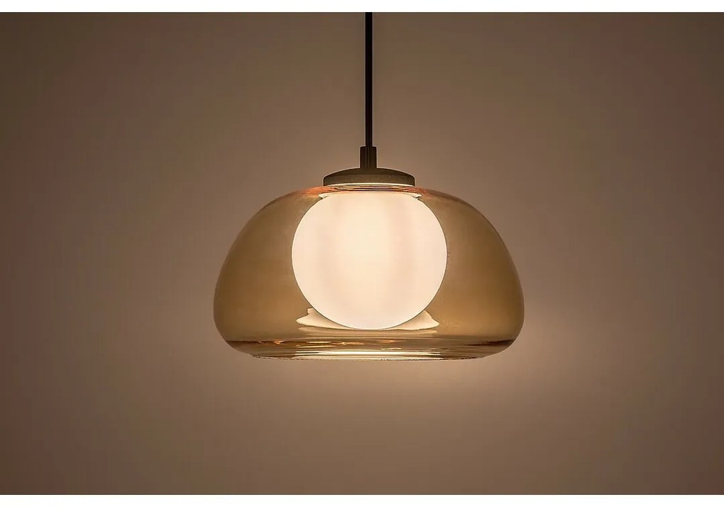 Rabalux 72273 moderný závesný luster Elowen, jantárová, G9, 1x max. 5W