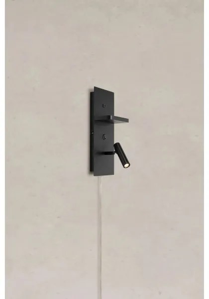 Markslöjd 109018 - LED nástenné svietidlo s poličkou a USB portom CARICA 4W/230V čierne