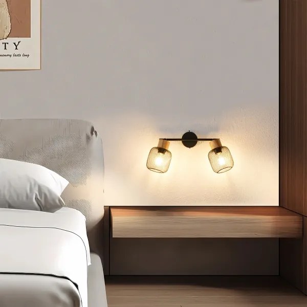 Brilagi - Bodové svietidlo BASKLITE 2xE27/15W/230V drevo/čierna