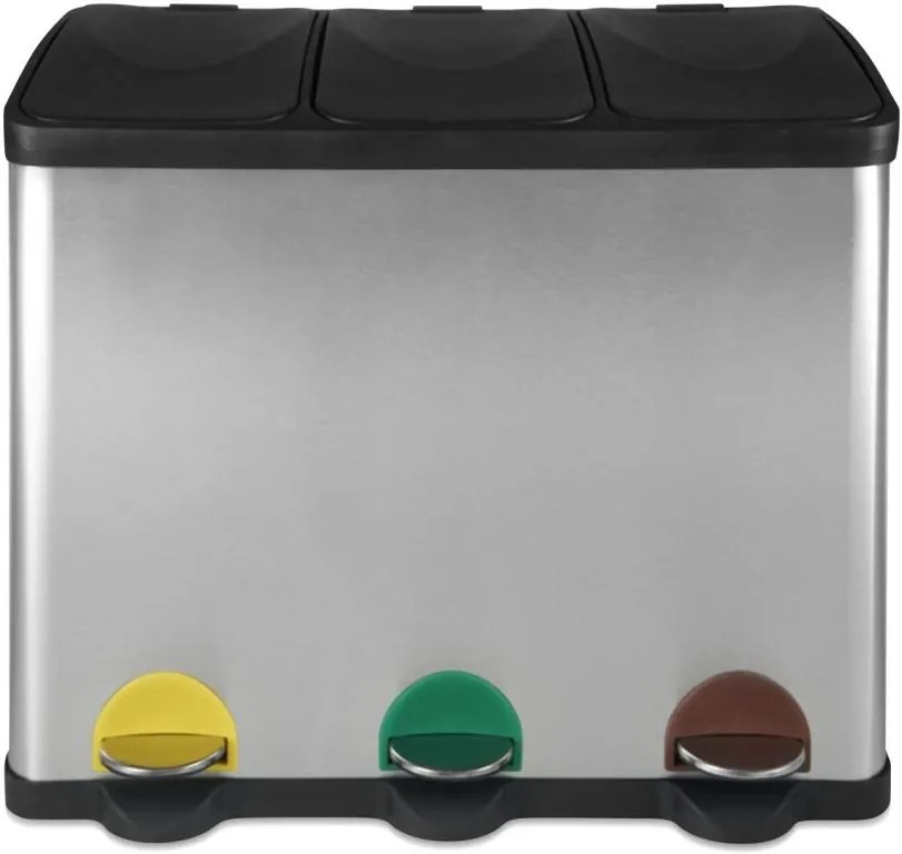 JAGO odpadkový kôš pedálový, nerezová oceľ, 3 x 20 l