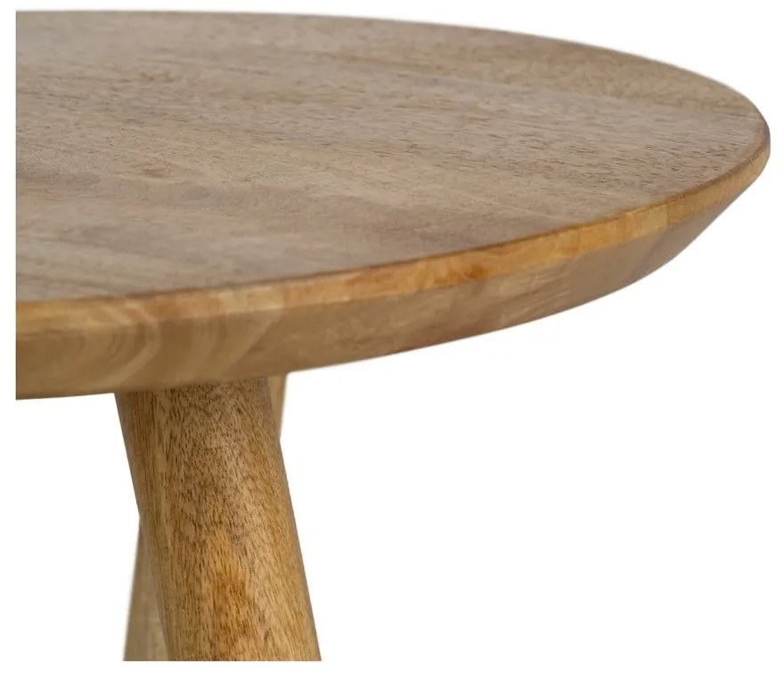 Okrúhly odkladací stolík z mangového dreva ø 40 cm Mao – Ixia