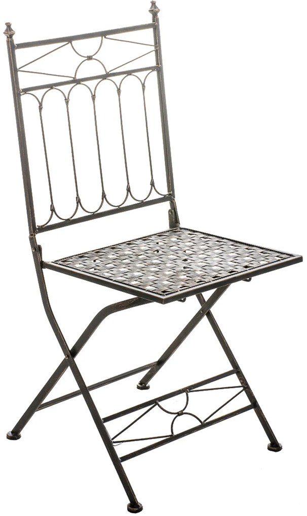 Kovová skladacia stolička Asina (SET 2 ks) - Bronzová