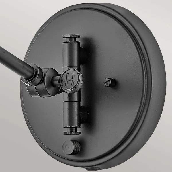 Hinkley HK-ARTI-1W-BK-BR - Bodové nástenné svietidlo ARTI 1xE27/60W/230V čierna