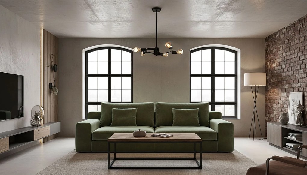 Toolight - Stropné svietidlo 5xE27 60W APP739-5CP, čierna, OSW-01104