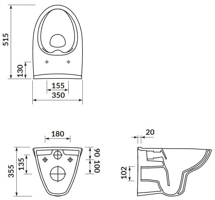 Cersanit Parva, TechLine Base závesný podomietkový rám + zavesná wc misa Mille CleanOn so sedátkom s pomalým zatváraním + chrómové tlačidlo, S701-642