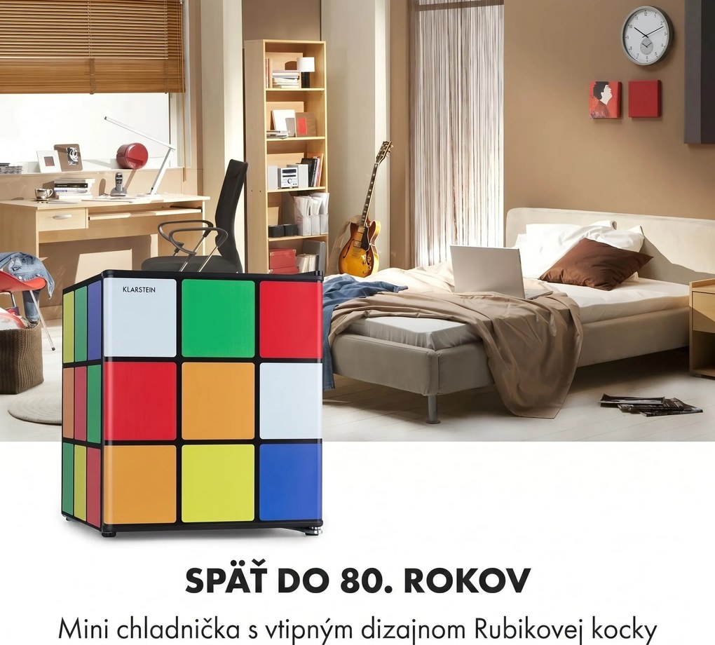 Klarstein Solve, chladnička, mini bar, 48 l, dizajn magickej kocky