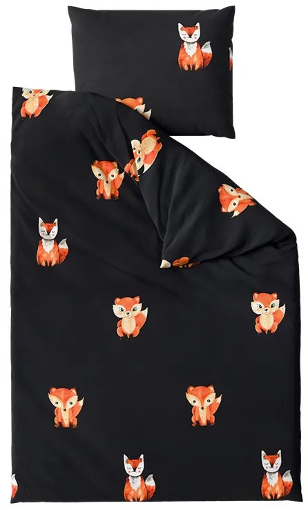 Obliečky z mikrovlákna FOXES čierne Rozmer obliečky: 2 ks 70 x 80 cm | 160 x 200 cm