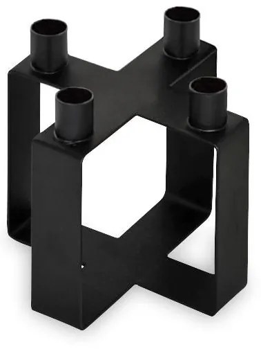 novoform Dizajnový svietnik Frame X Cubic Black