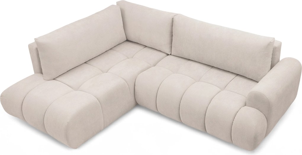 Rozkladacia rohová sedačka Lutario L ľavá - béžová hydrofóbna pletenina Venice 2026