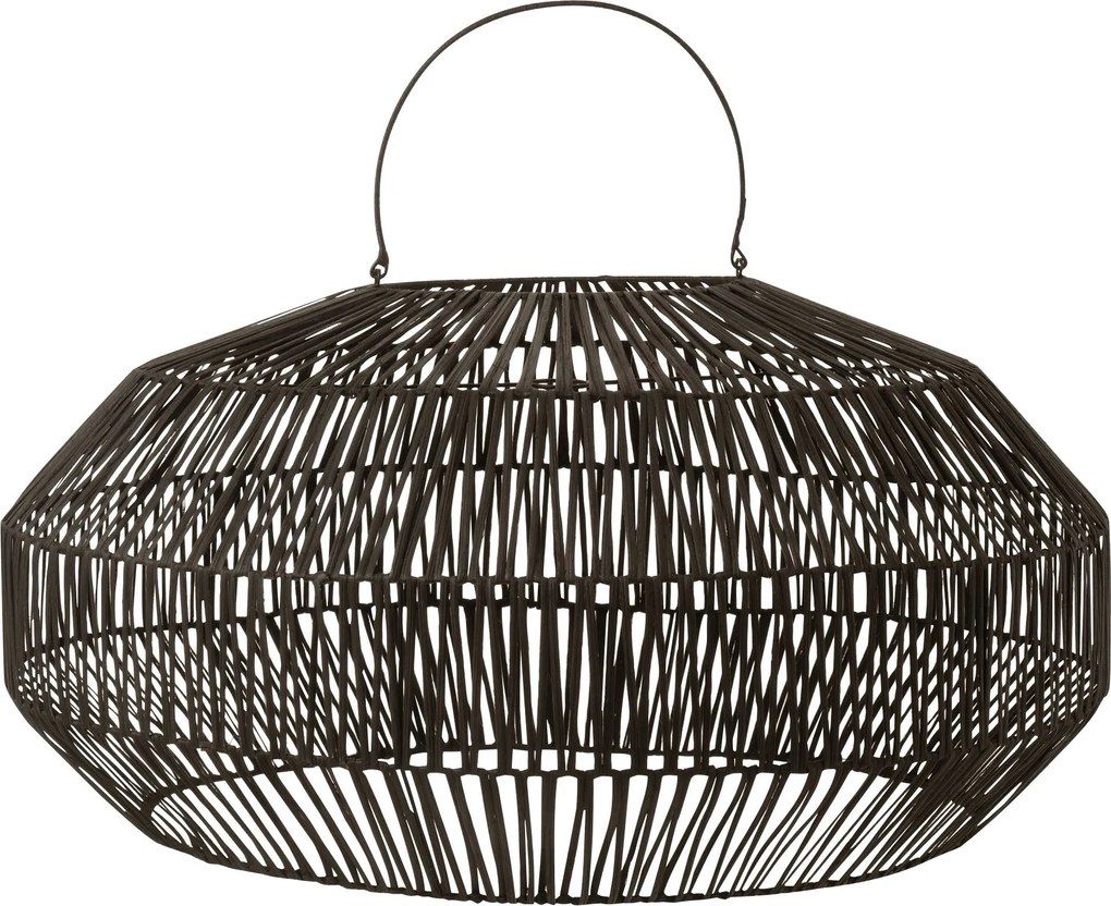 Závesné čierne ratanové tienidlo Drim - Ø 58 * 30 cm / E27