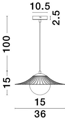 Kovový luster Fly 36 biele
