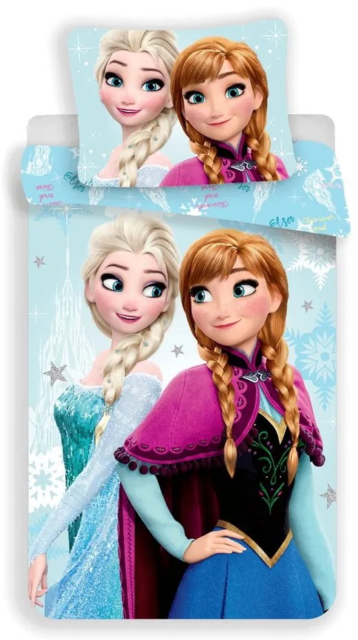 Bavlnené detské obliečky na jednolôžko 140x200 cm Frozen "Light blue" – Jerry Fabrics