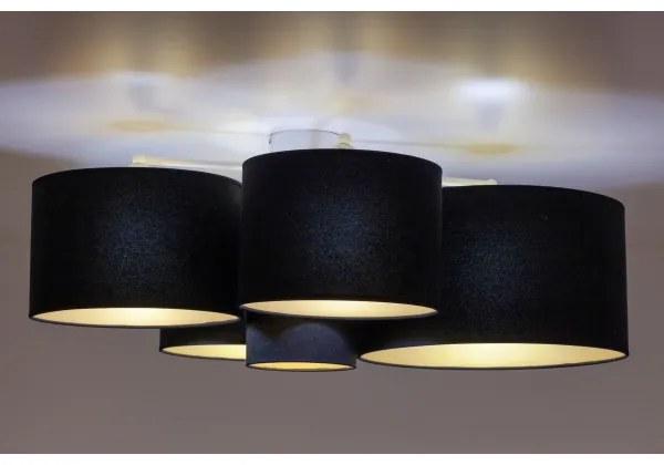 Duolla - Stropné svietidlo ROLLER PENTO 5xE27/60W/230V čierna/zlatá