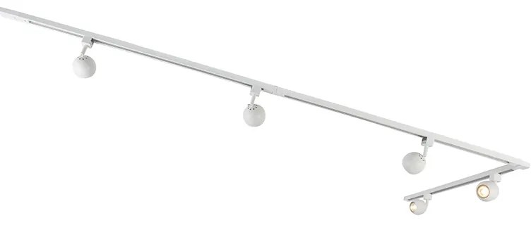 Inteligentný 1-fázový koľajnicový systém vrátane 5 Wifi GU10 bielych - Gissi