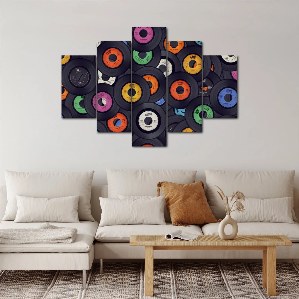 Obraz - Hudobné gramofónové platne (150x105 cm)