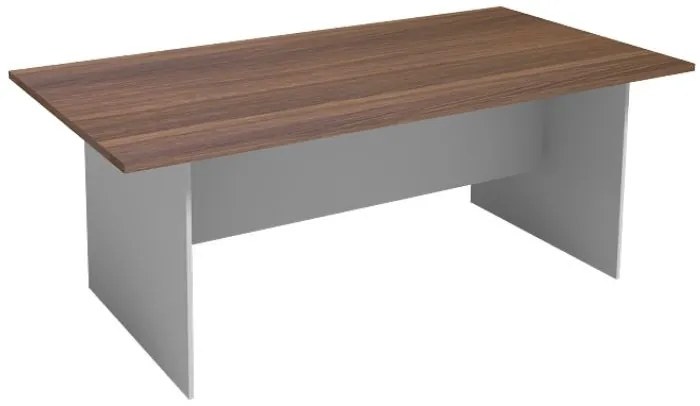 Rokovací stôl 2000 x 1000 mm, hranatý, sivá / orech