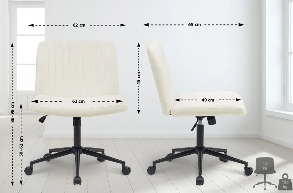 Design-Shop Kancelárska stolička Kingman zamat - Krémová