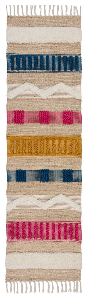 Flair Rugs, Behúň Jubilant Medina Jute Natural/Multi, 60x230, viacfarebná, obývacia izba